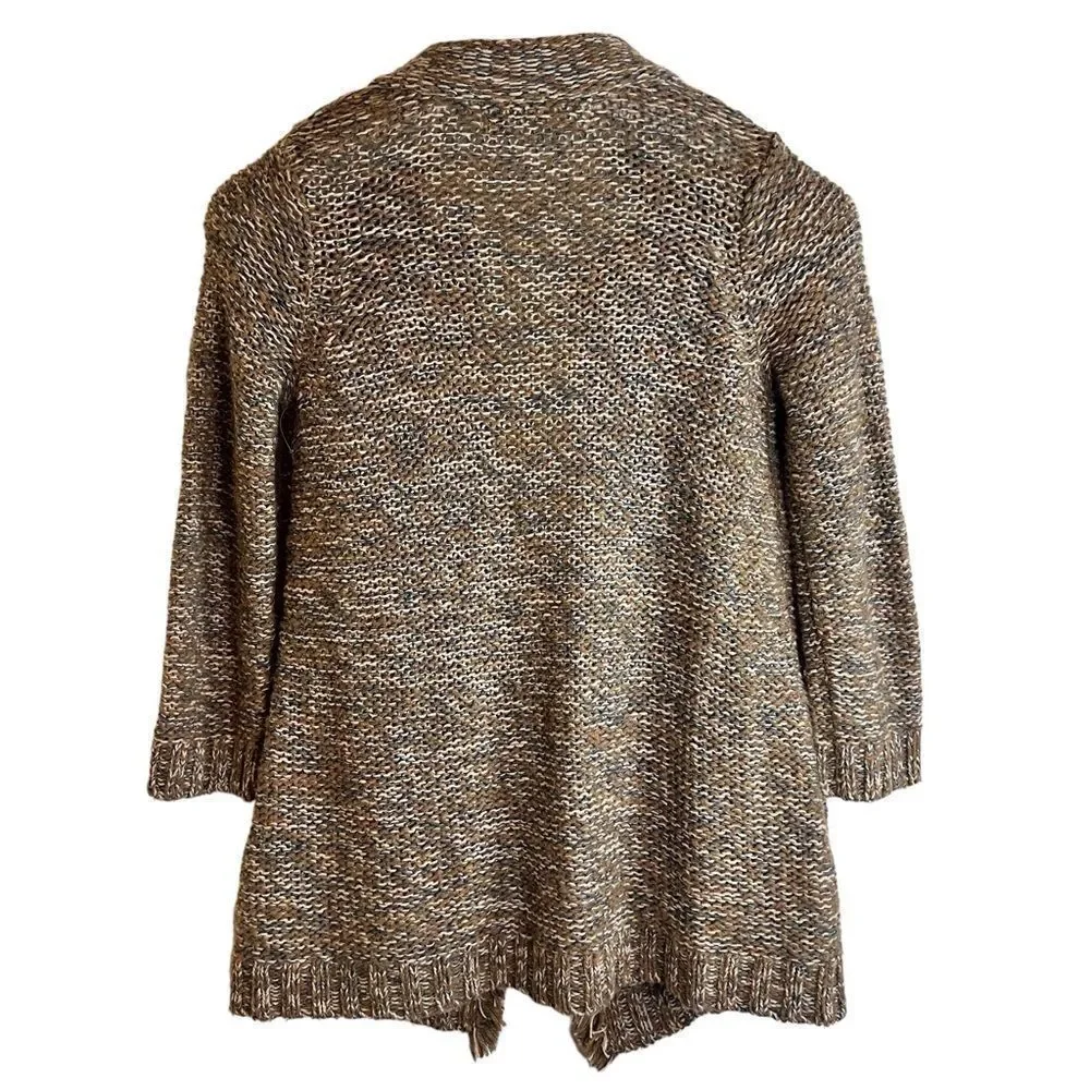Anthropologie Sparrow Linen Wool Blend Fringe Boho Cardigan Size XS - Picture 3 of 7